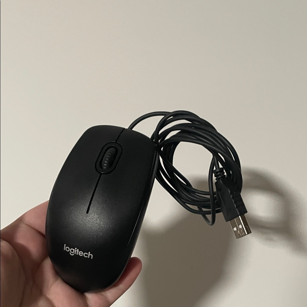 Logitech Black Wired USB Mouse with Scroll Wheel